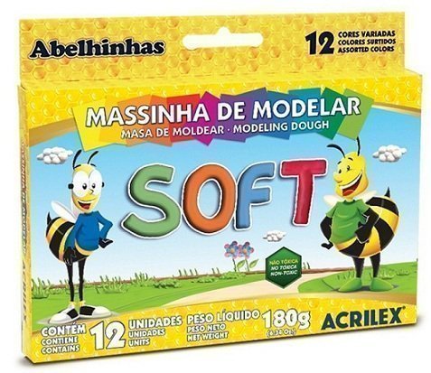 MASSA DE MODELAR 12 CORES SOFT - ACRILEX - 073120000    Lojas Encopel