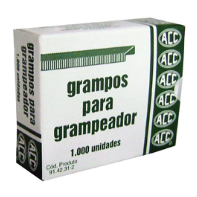 GRAMPO PARA GRAMPEADOR 9/10 GALVANIZADO CAIXA COM 1000 UN - ACC Lojas Encopel
