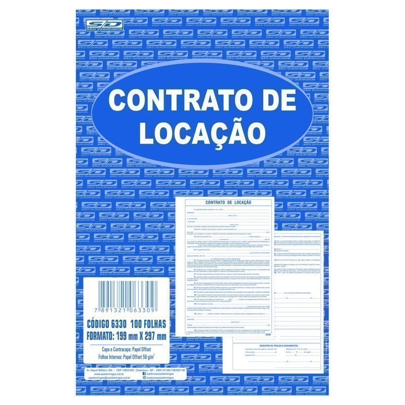 CONTRATO DE LOCAÇÃO BLOCO COM 100 FOLHAS - SÃO DOMINGOS  Lojas Encopel