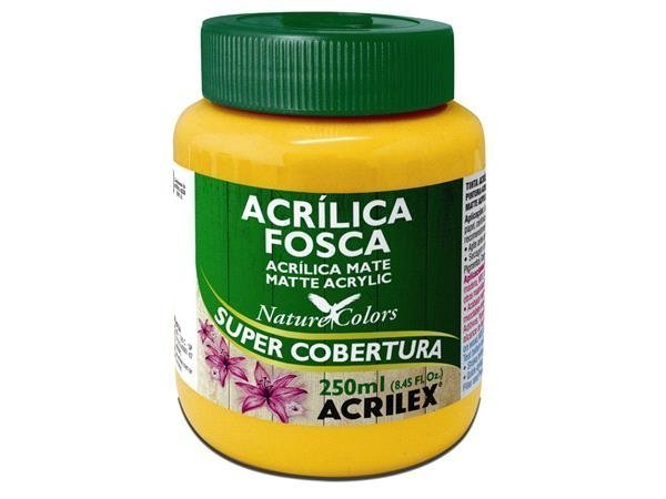 TINTA ACRÍLICA FOSCA 250ML AMARELO OURO - ACRILEX - 505 Lojas Encopel