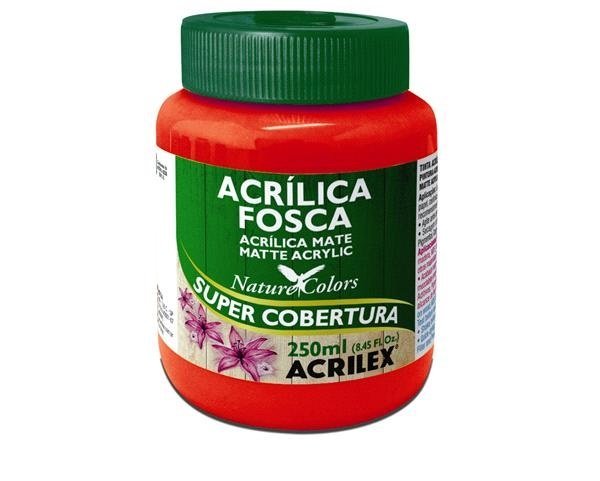TINTA ACRÍLICA FOSCA 250ML VERMELHO FOGO - ACRILEX - 507 Lojas Encopel