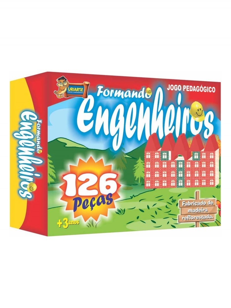 BRINQUEDO PEDAGÓGICO FORMANDO ENGENHEIROS COM 126 PEÇAS - URIARTE - 3674 Lojas Encopel
