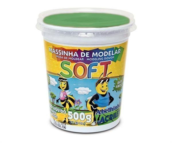 MASSA DE MODELAR SOFT 500G VERDE - ACRILEX - 073500101 Lojas Encopel