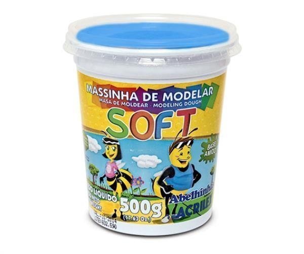 MASSA DE MODELAR SOFT 500G AZUL - ACRILEX - 073500109 Lojas Encopel