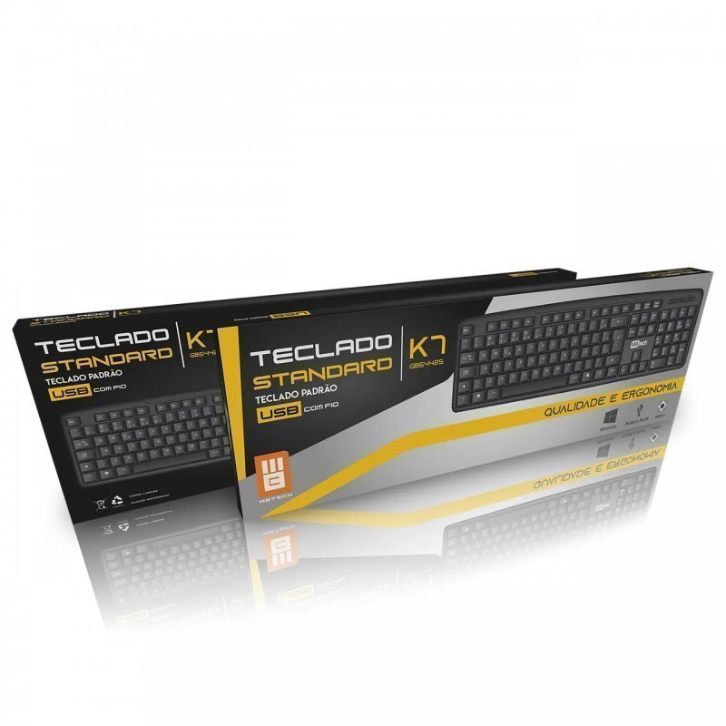 TECLADO C/ FIO USB PRETO K7 - MBTECH - GB54425 Lojas Encopel