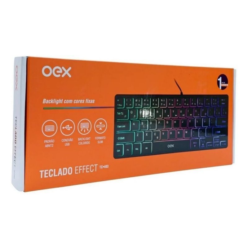 TECLADO USB EFFECT PRETO - OEX - TC403 Lojas Encopel