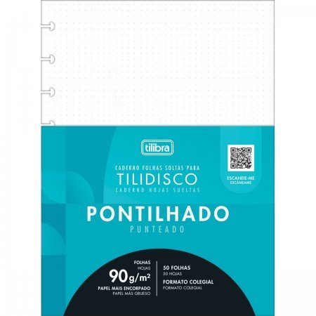 REFIL FICHARIO PONTILHADO TILIDISCO COLEGIAL COM 80 FOLHAS - TILIBRA - 34181 Lojas Encopel